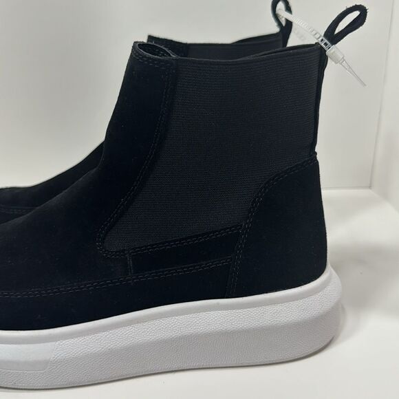 Nurture Anna High Top Sneakers Suede Slip On Booties Black Platform Comfort - Picture 6 of 13